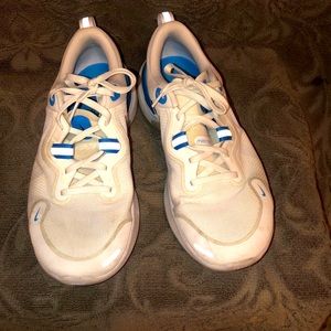 Blue and white Nike men’s athletic shoes